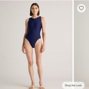 Quince Deep Blue Women's One-Piece Swimsuit